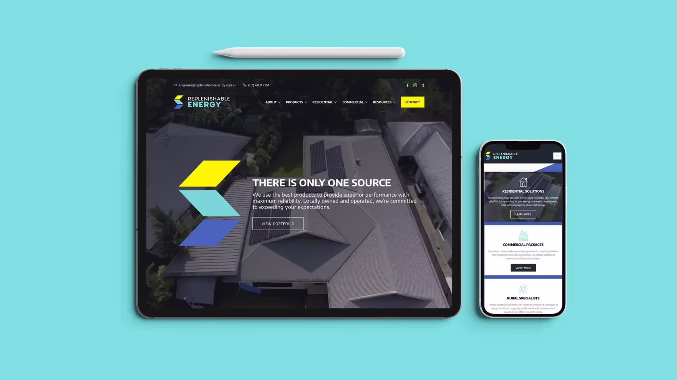 Replenishable Energy website design by Bang Media, Cairns